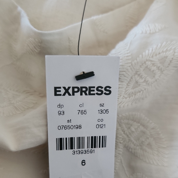 Express Cream Mini Fit and Flare Skirt - Picture 2 of 5